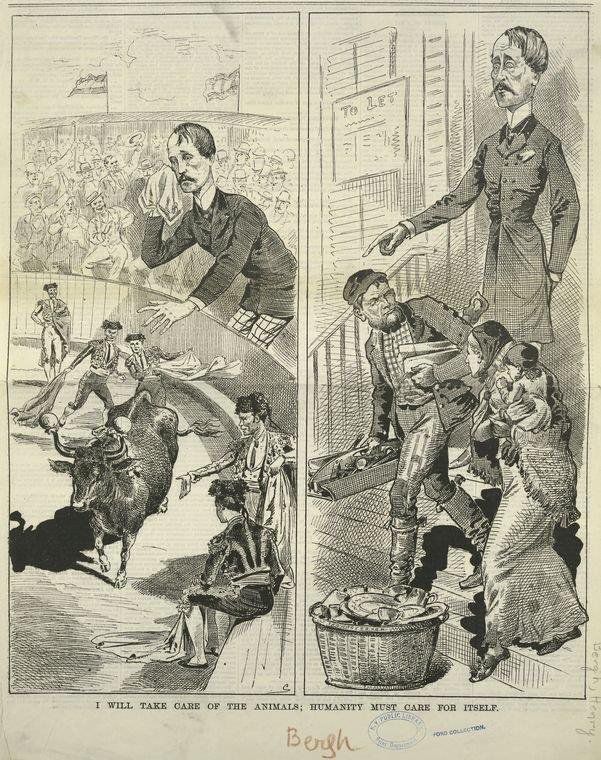 Historical cartoons about Henry Bergh and the ASPCA<br>